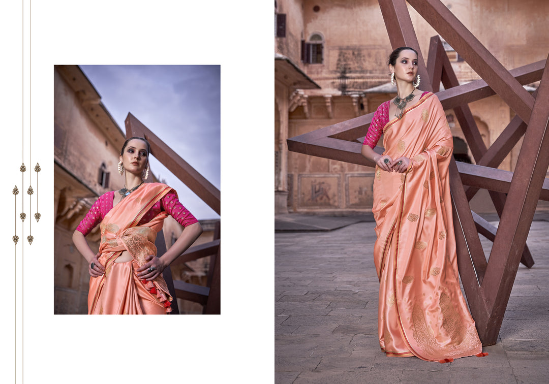 Satin-Silk Wedding Saree | Designer Weaving Jari for Special Events