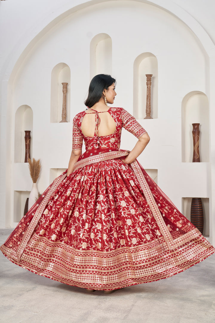 Dola Silk Weaving Jari Designer Lehenga | Elegant Wedding & Party Wear