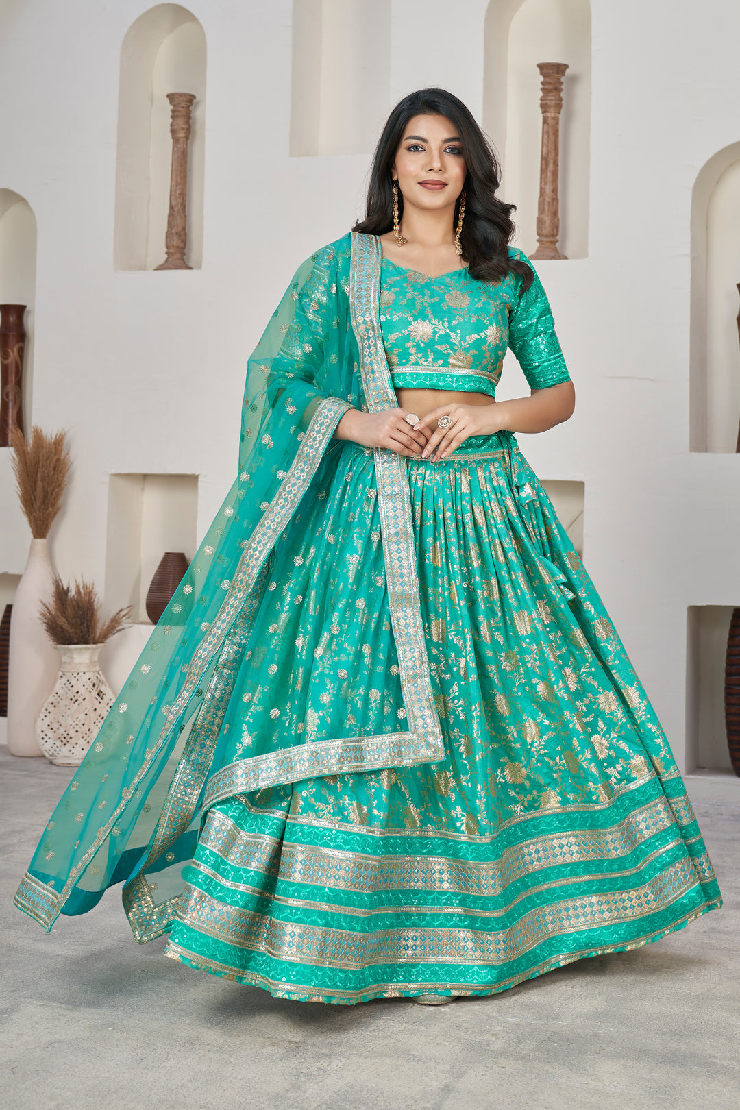 Dola Silk Weaving Jari Designer Lehenga | Elegant Wedding & Party Wear