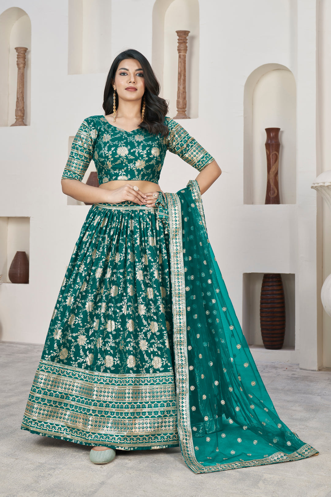 Dola Silk Weaving Jari Designer Lehenga | Elegant Wedding & Party Wear