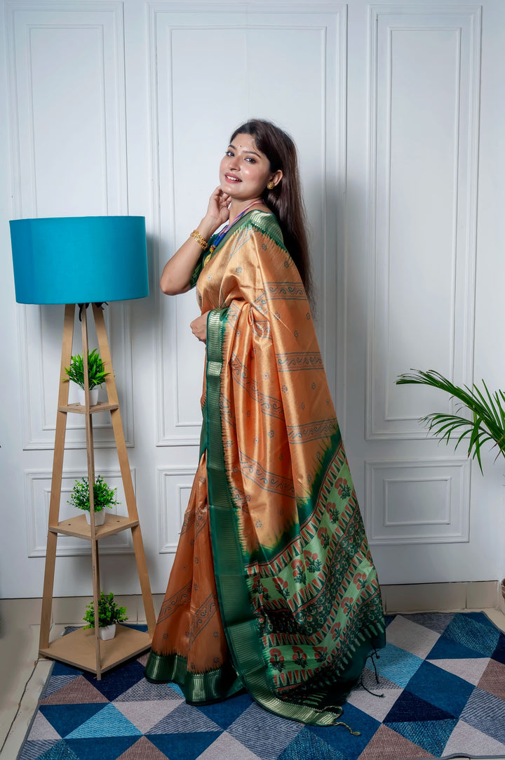 Elegant Raw Silk Saree with Woven Jari | Perfect for Weddings & Festive Events