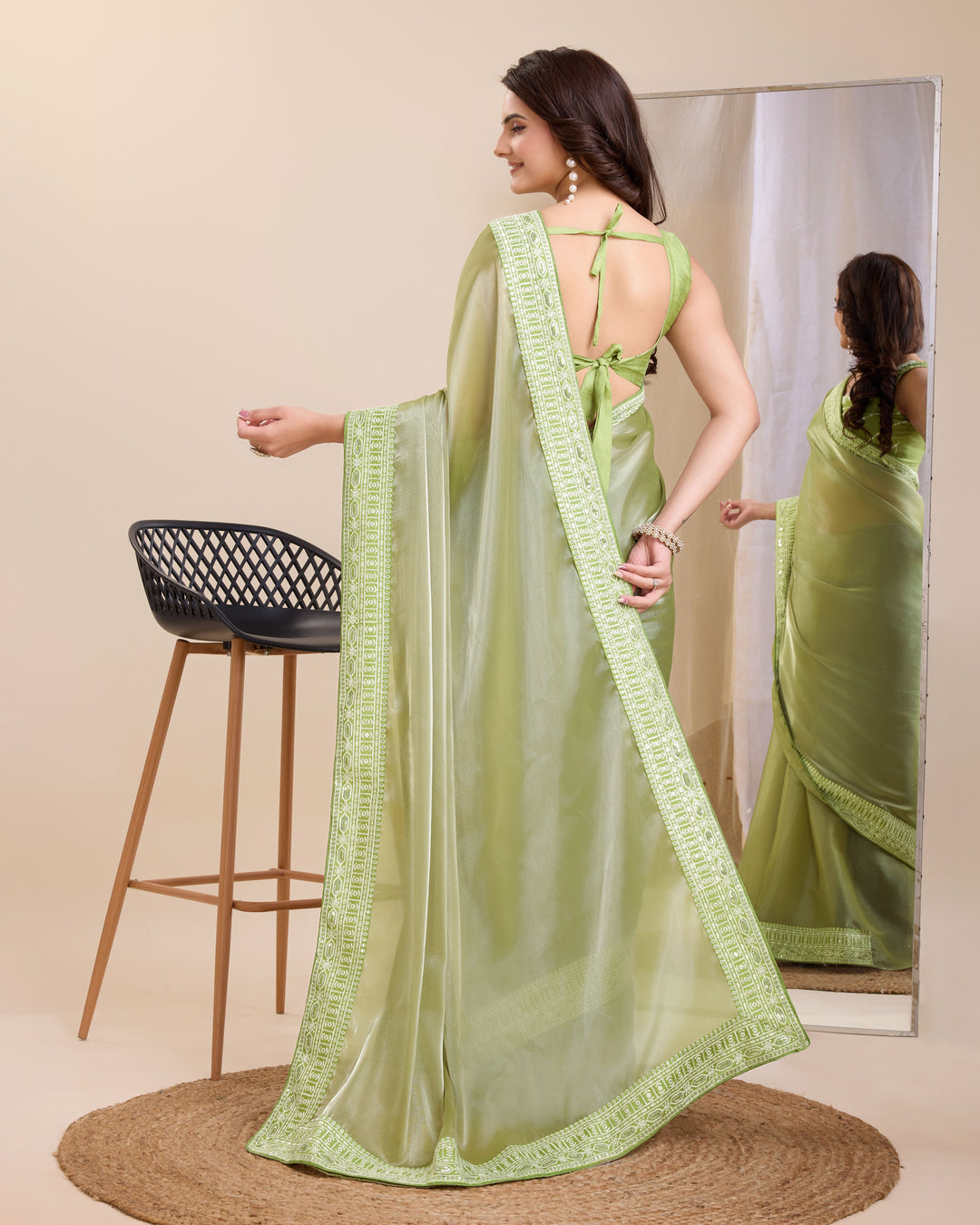 Heavy Designer Embroidered Jimmy Chau Silk Saree | Perfect for Weddings & Festive Occasions