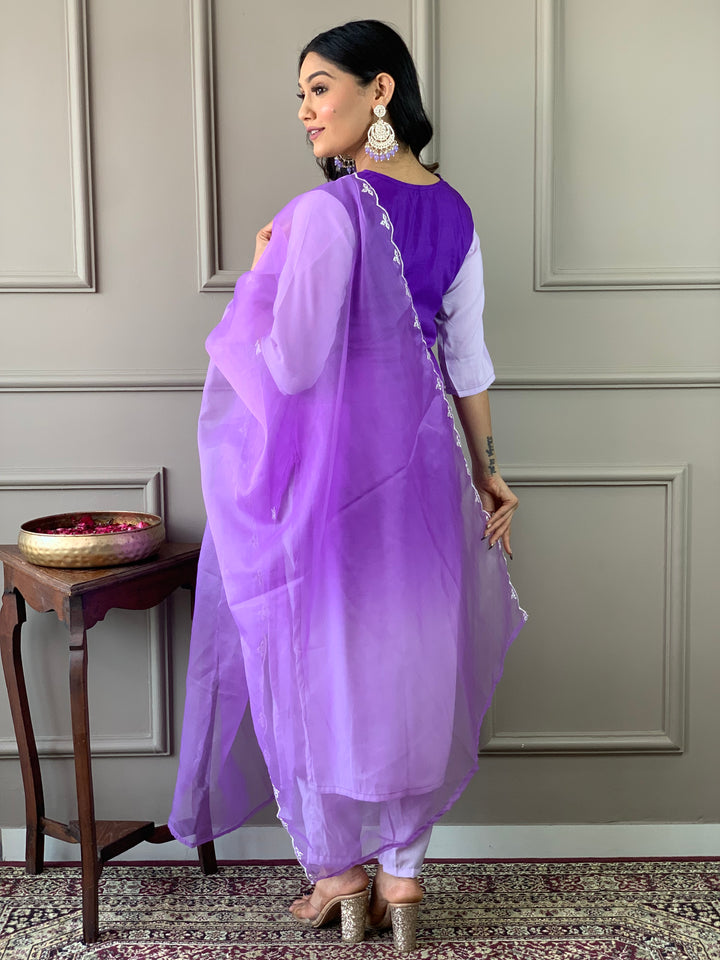 Elegant Muslin Top with Rayon Bottom | Viscose Tabby Dupatta Set