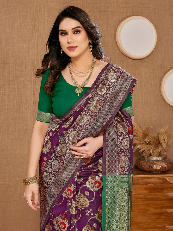 Radiant Banarasi Silk Saree with | Elegance Redefined for Weddings