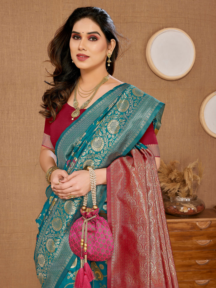 Radiant Banarasi Silk Saree with | Elegance Redefined for Weddings