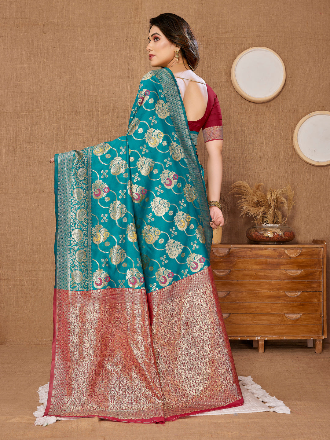 Radiant Banarasi Silk Saree with | Elegance Redefined for Weddings