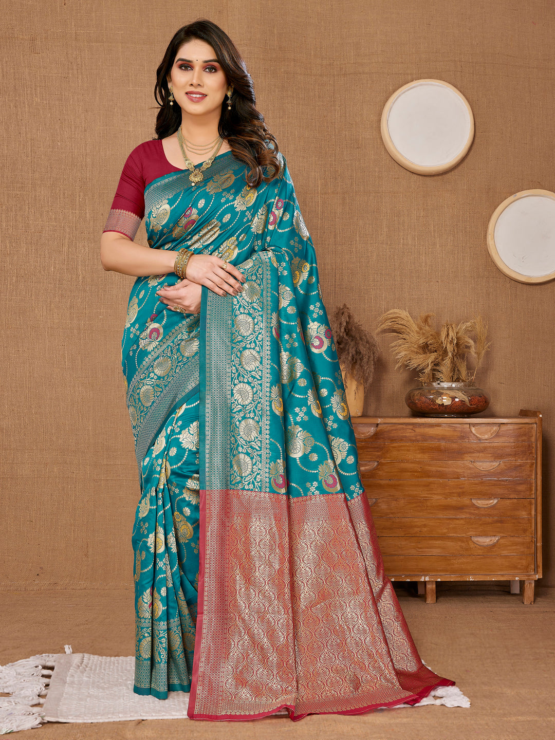 Radiant Banarasi Silk Saree with | Elegance Redefined for Weddings