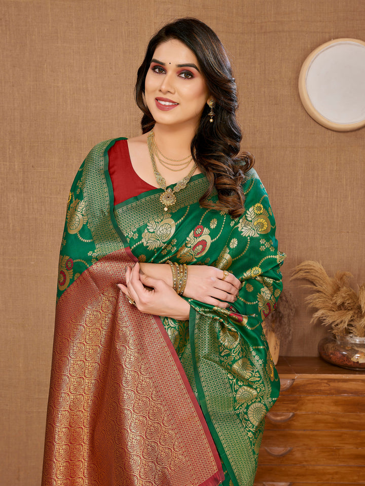 Radiant Banarasi Silk Saree with | Elegance Redefined for Weddings