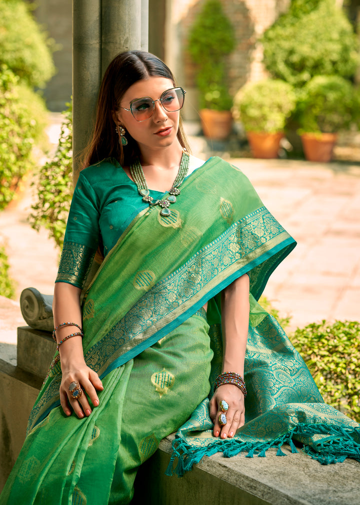 Exquisite Tissue Silk Saree with | An Exclusive Designer Masterpiece