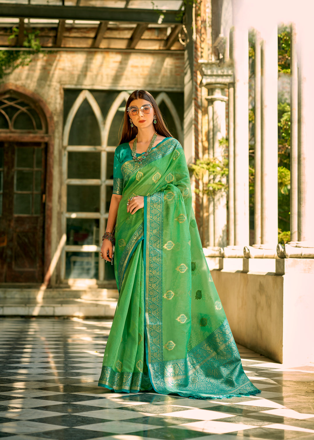 Exquisite Tissue Silk Saree with | An Exclusive Designer Masterpiece