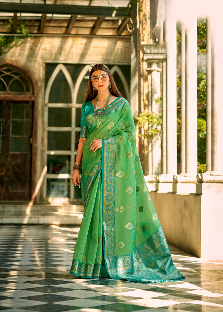 Exquisite Tissue Silk Saree with | An Exclusive Designer Masterpiece