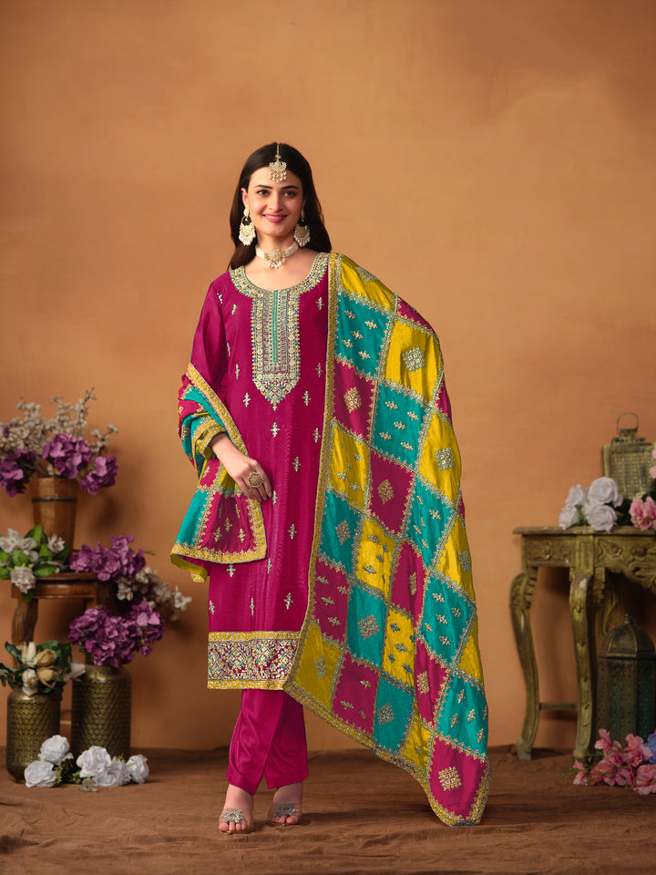 Elegant Party Wear Salwar Suit | Designer Embroidered Set with Dupatta