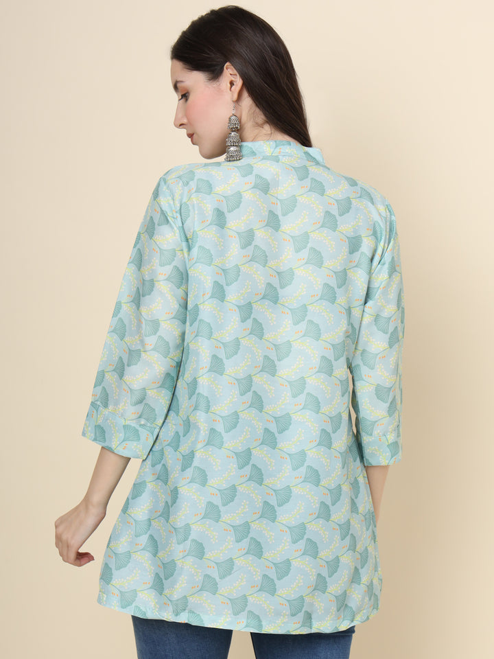 Stylish Sea Green Kurta | Short Cotton Ethnic Kurti