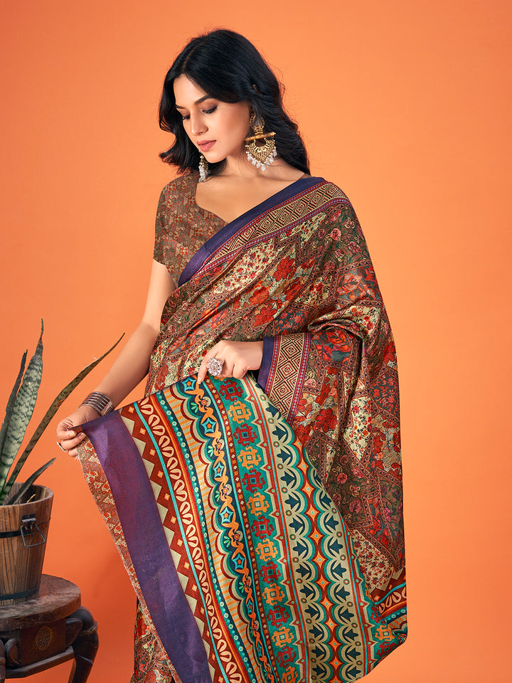 Designer-Printed Pashmina Saree for Weddings | Festive & Traditional Elegance