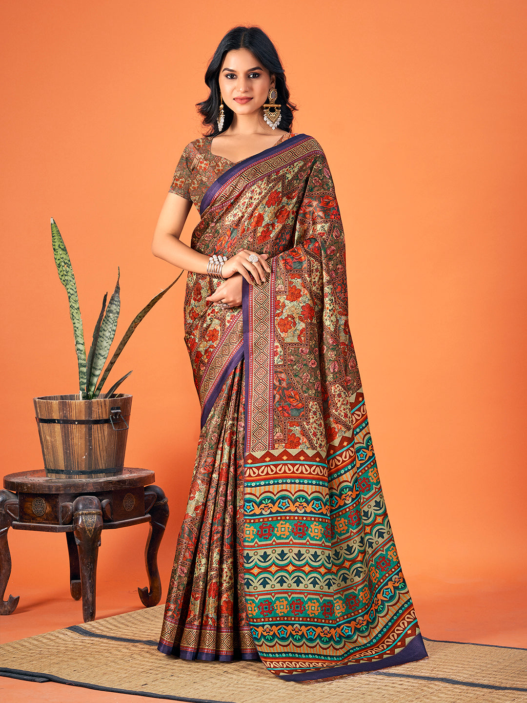 Designer-Printed Pashmina Saree for Weddings | Festive & Traditional Elegance