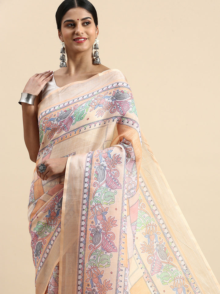 Beautiful Linen Saree with | Unmatched Beauty for Grand Occasions