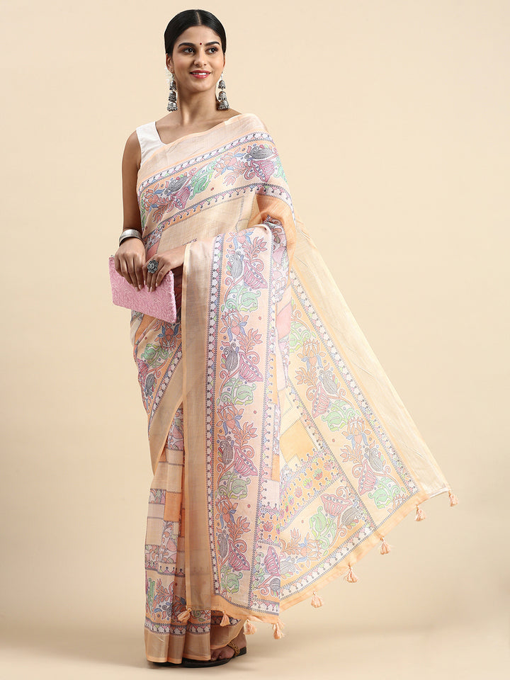 Beautiful Linen Saree with | Unmatched Beauty for Grand Occasions