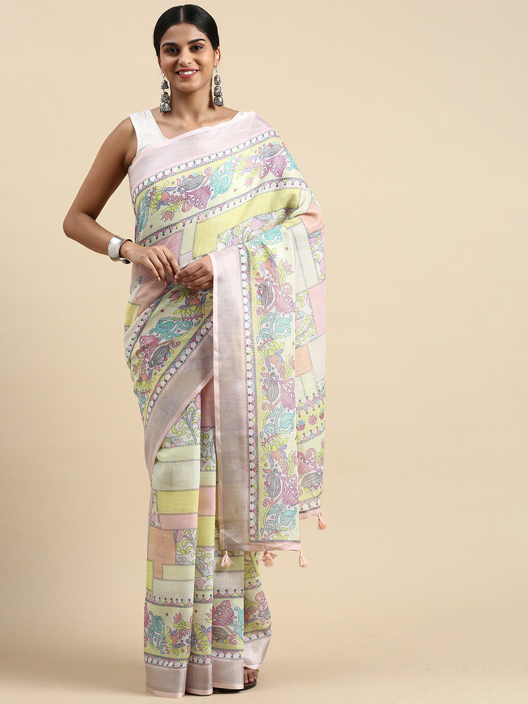 Beautiful Linen Saree with | Unmatched Beauty for Grand Occasions