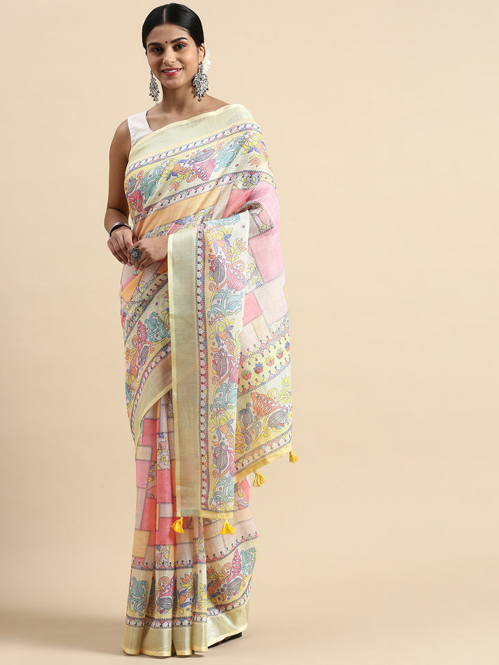 Beautiful Linen Saree with | Unmatched Beauty for Grand Occasions