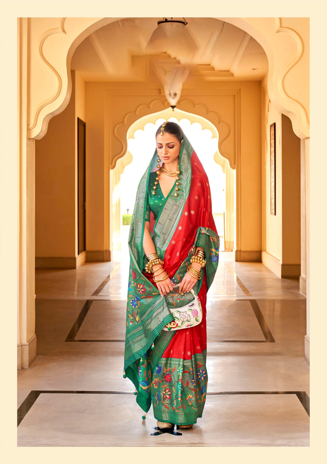 Elegant P V Silk Saree with | Elegance Redefined for Weddings