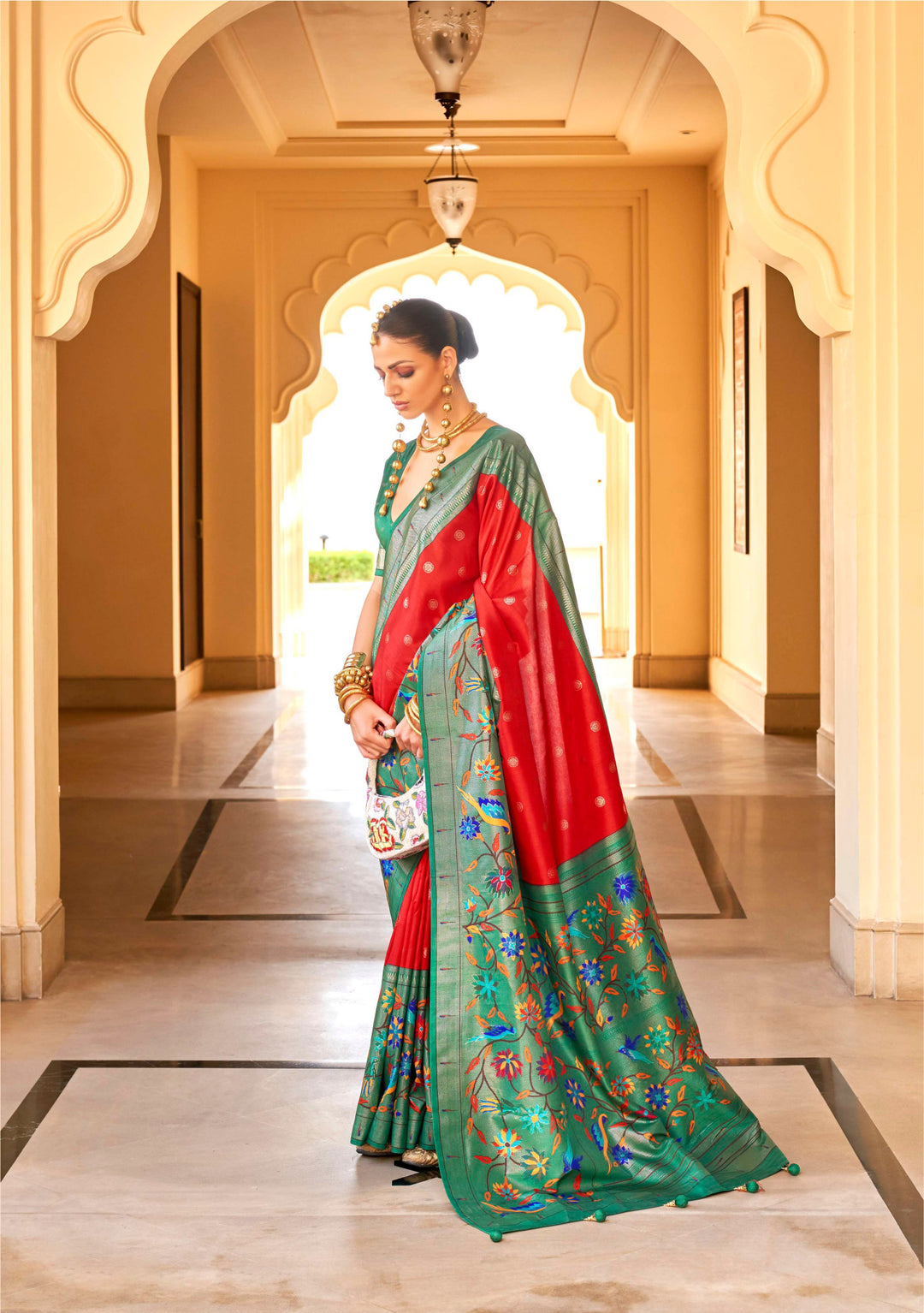 Elegant P V Silk Saree with | Elegance Redefined for Weddings