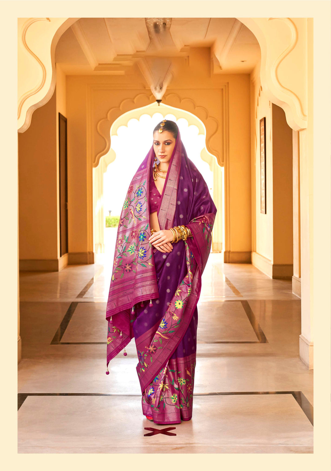 Elegant P V Silk Saree with | Elegance Redefined for Weddings