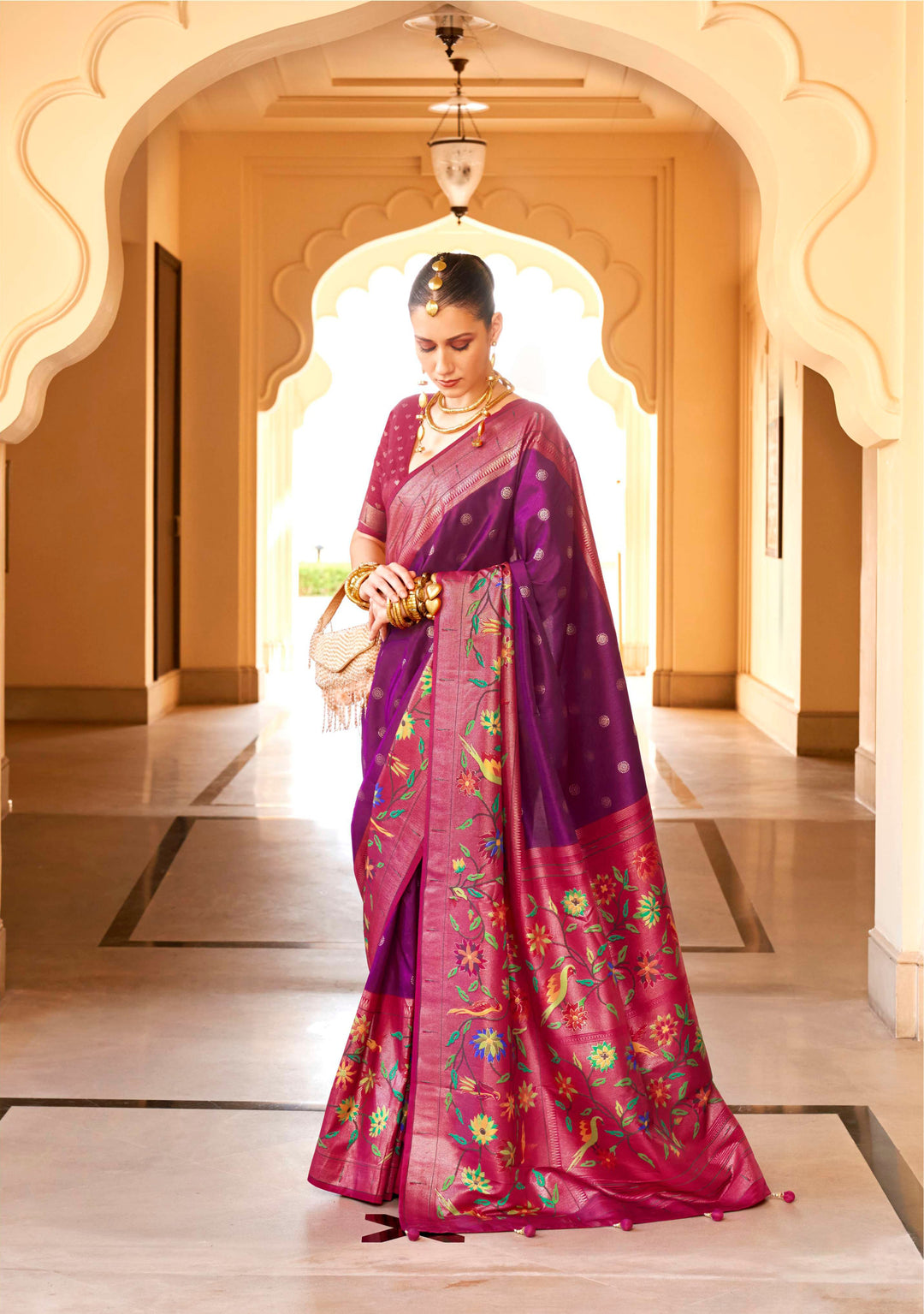 Elegant P V Silk Saree with | Elegance Redefined for Weddings