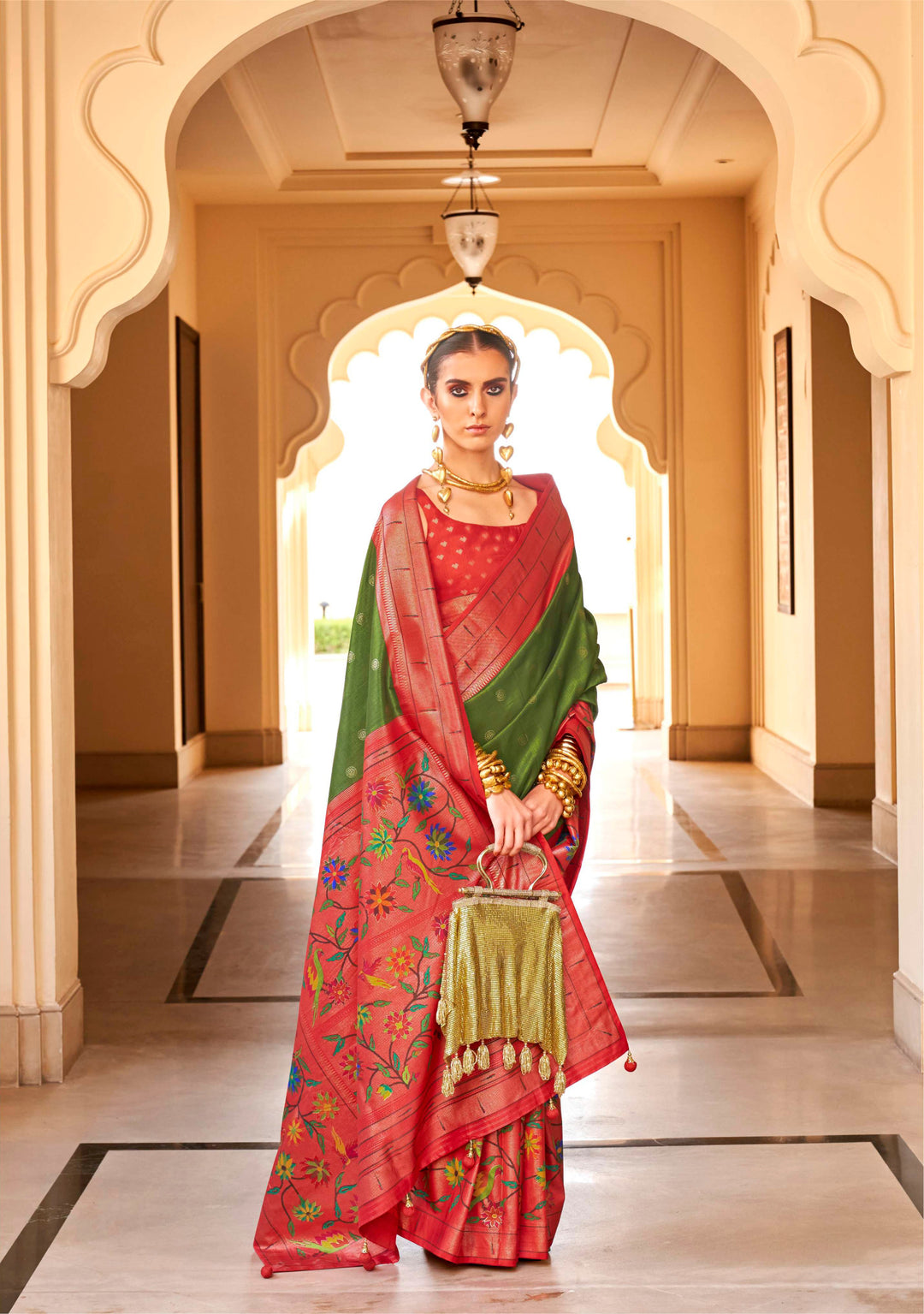 Elegant P V Silk Saree with | Elegance Redefined for Weddings