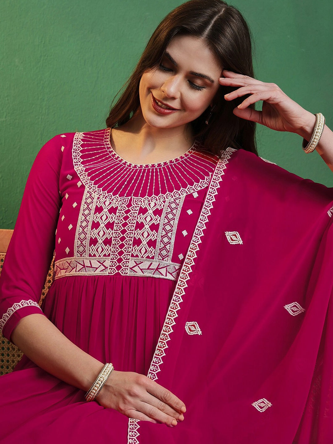 Stylish Georgette Kurti | Lightweight Outfit with Embroidery Work