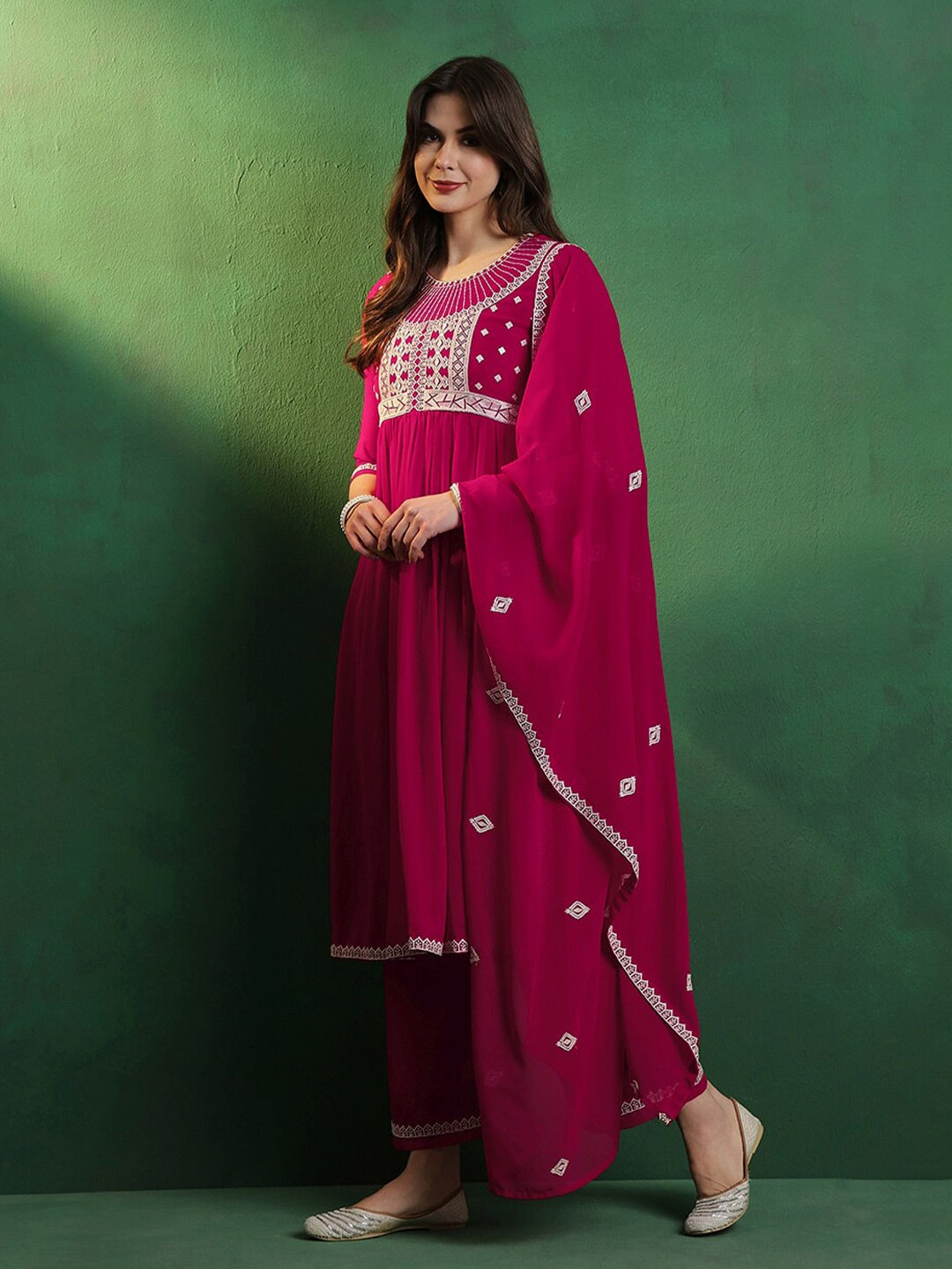 Stylish Georgette Kurti | Lightweight Outfit with Embroidery Work