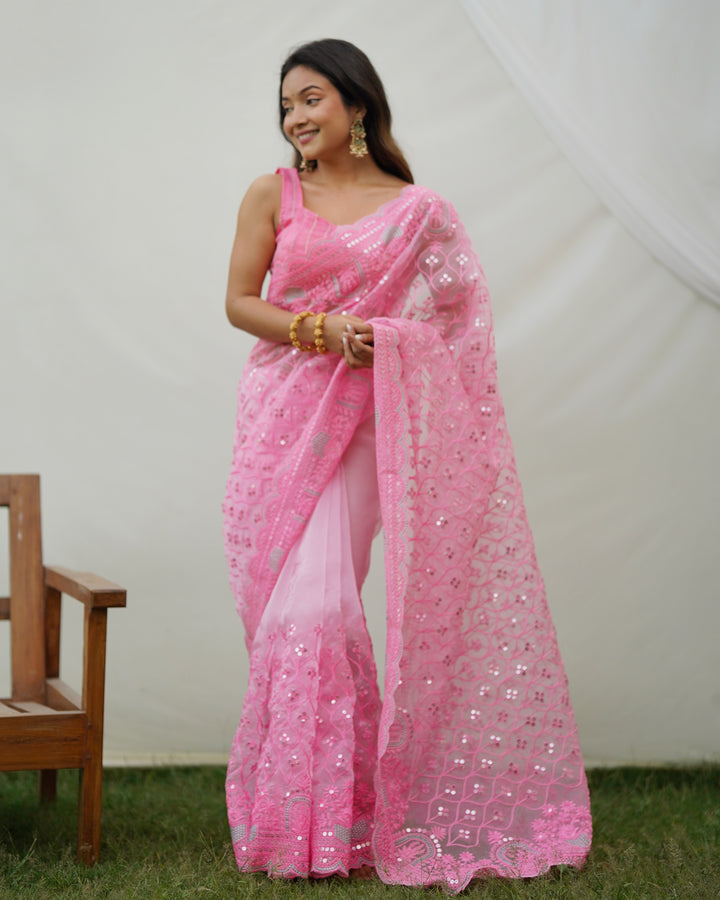 Sophisticated Organza Saree | A Captivating Traditional Ensemble