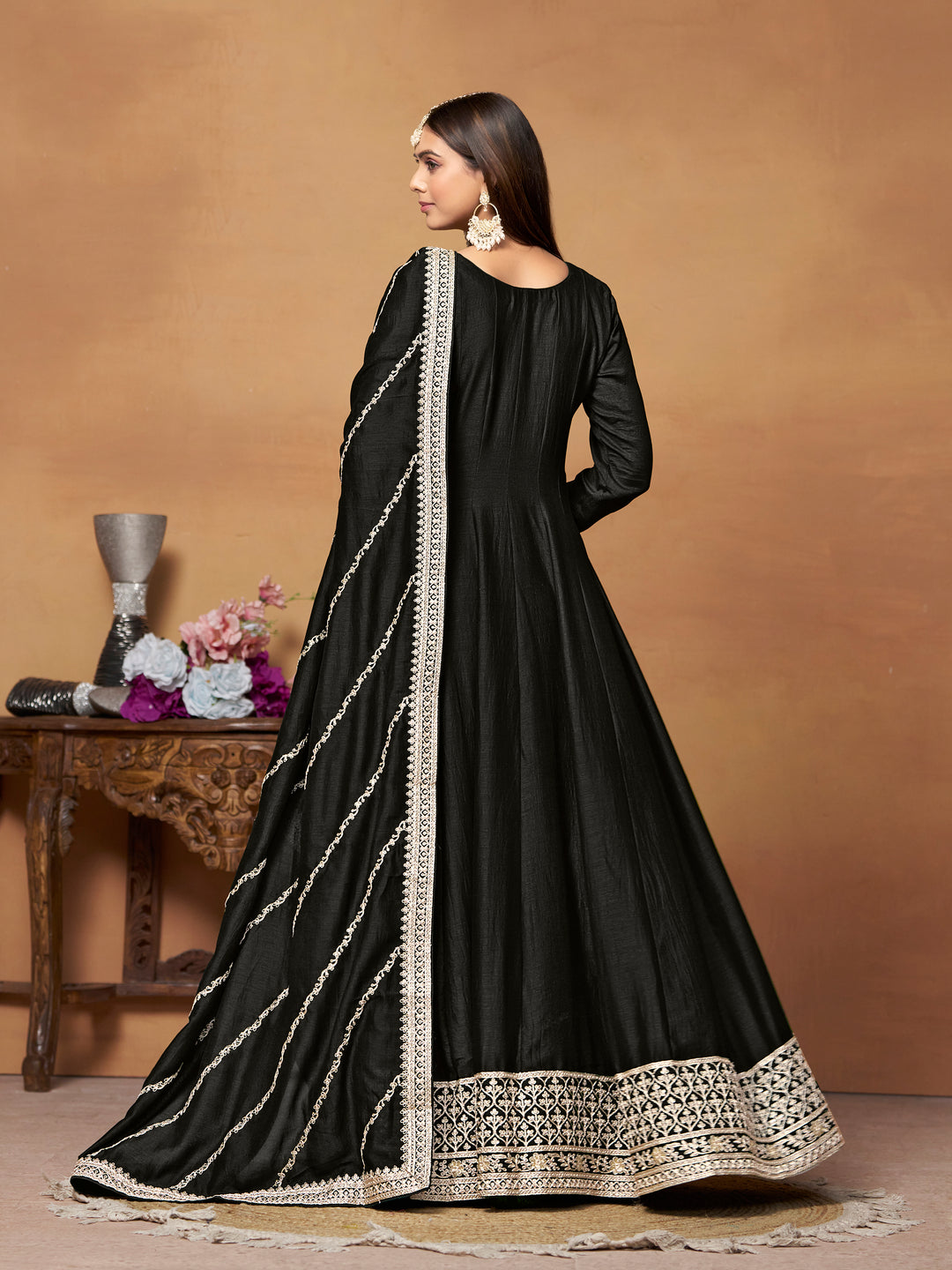 Elegant Party Wear Anarkali Suit in Fine Color with Bottom & Dupatta | Premium Art Silk Fabric