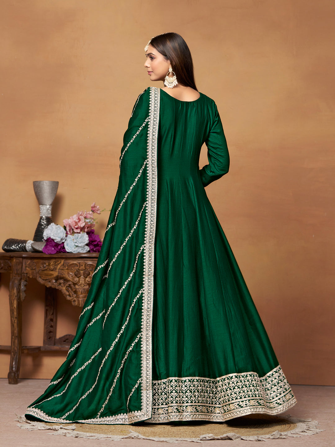 Elegant Party Wear Anarkali Suit in Fine Color with Bottom & Dupatta | Premium Art Silk Fabric