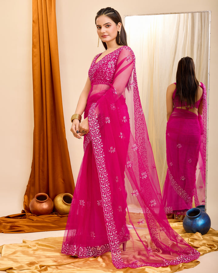 Sophisticated Soft net Saree with | A Captivating Traditional Ensemble