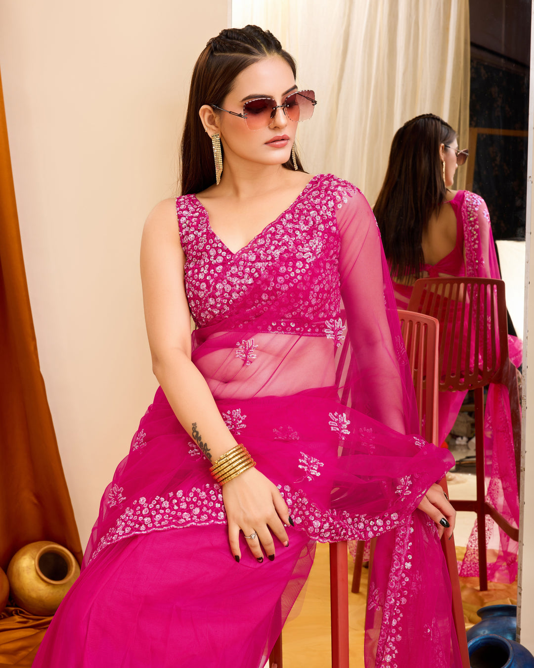 Sophisticated Soft net Saree with | A Captivating Traditional Ensemble