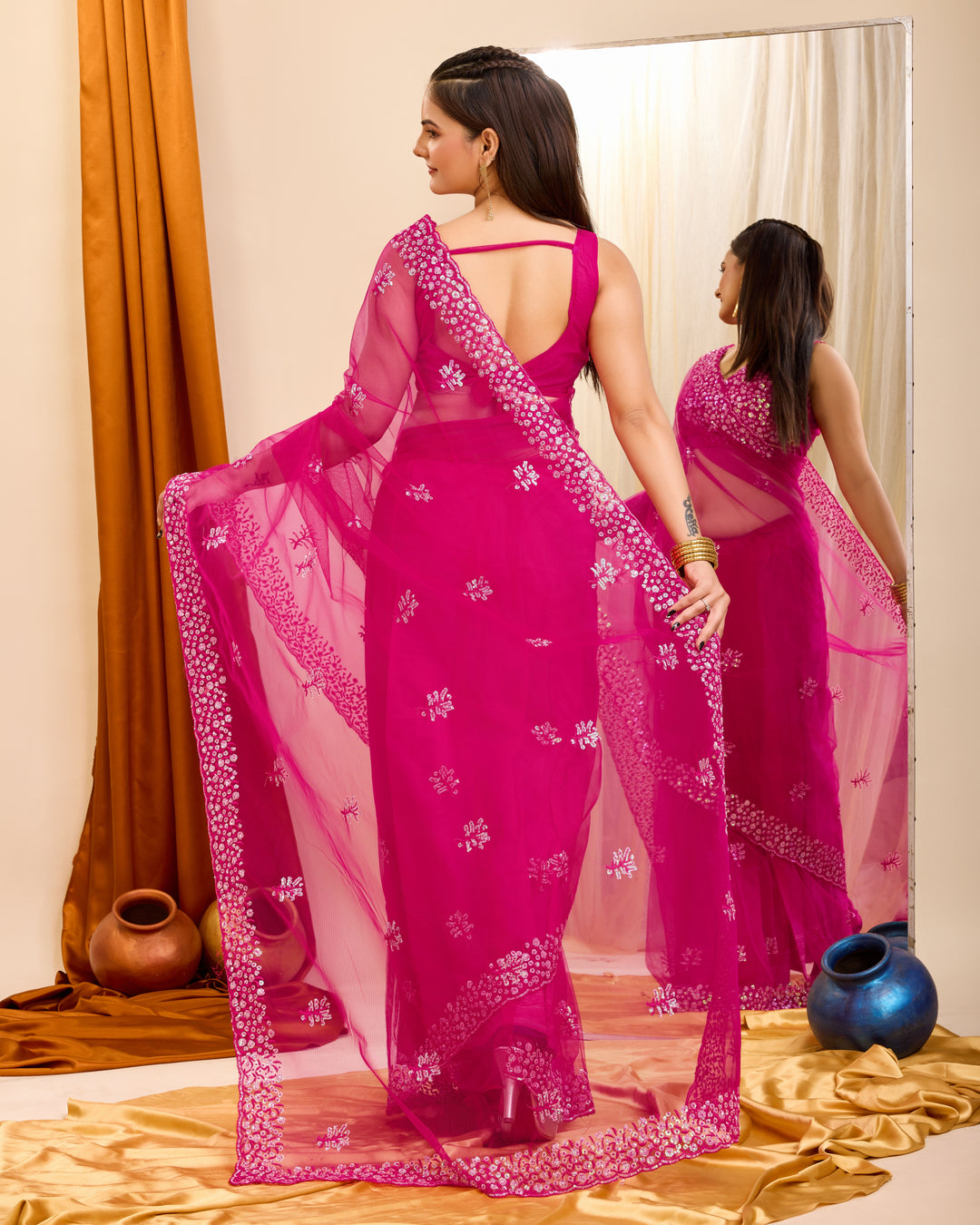 Sophisticated Soft net Saree with | A Captivating Traditional Ensemble