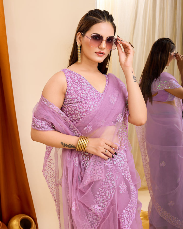 Sophisticated Soft net Saree with | A Captivating Traditional Ensemble