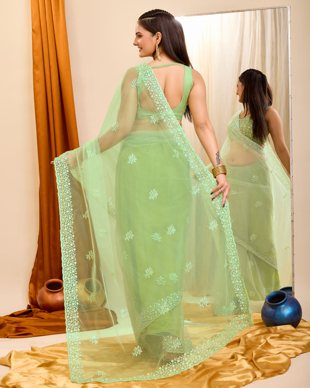 Sophisticated Soft net Saree with | A Captivating Traditional Ensemble