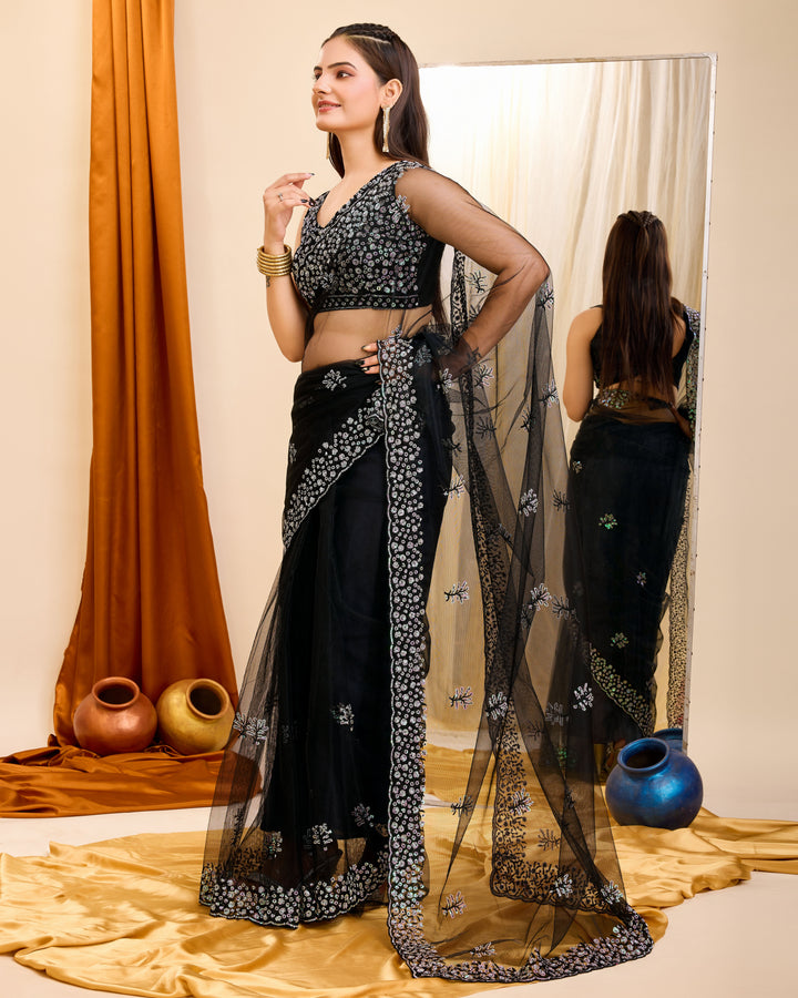 Sophisticated Soft net Saree with | A Captivating Traditional Ensemble