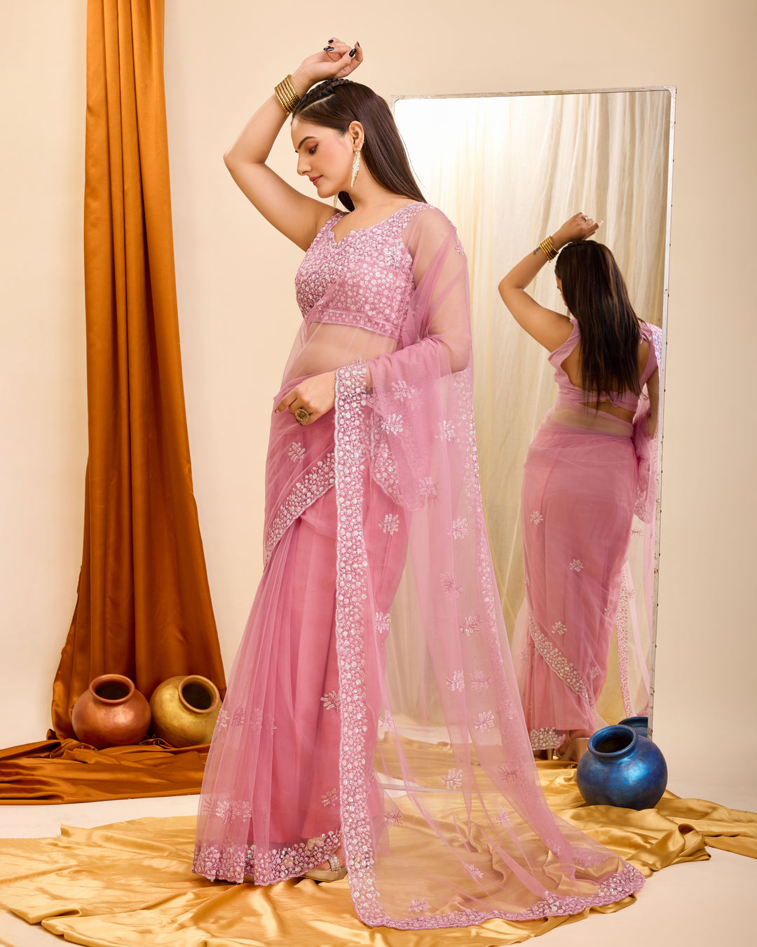 Sophisticated Soft net Saree with | A Captivating Traditional Ensemble