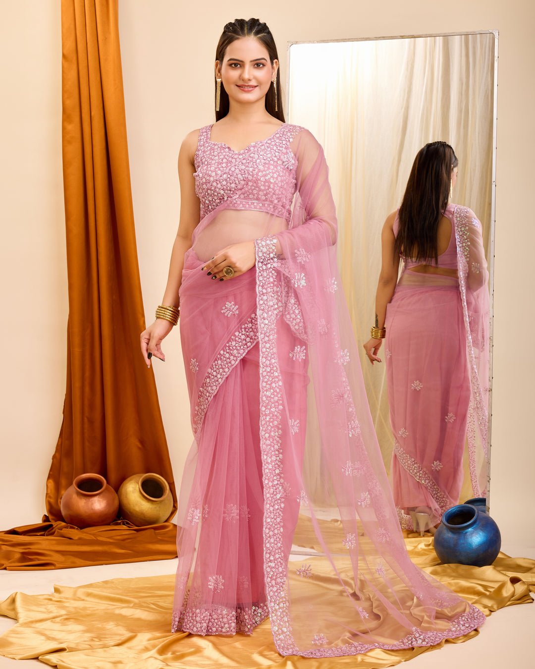 Sophisticated Soft net Saree with | A Captivating Traditional Ensemble