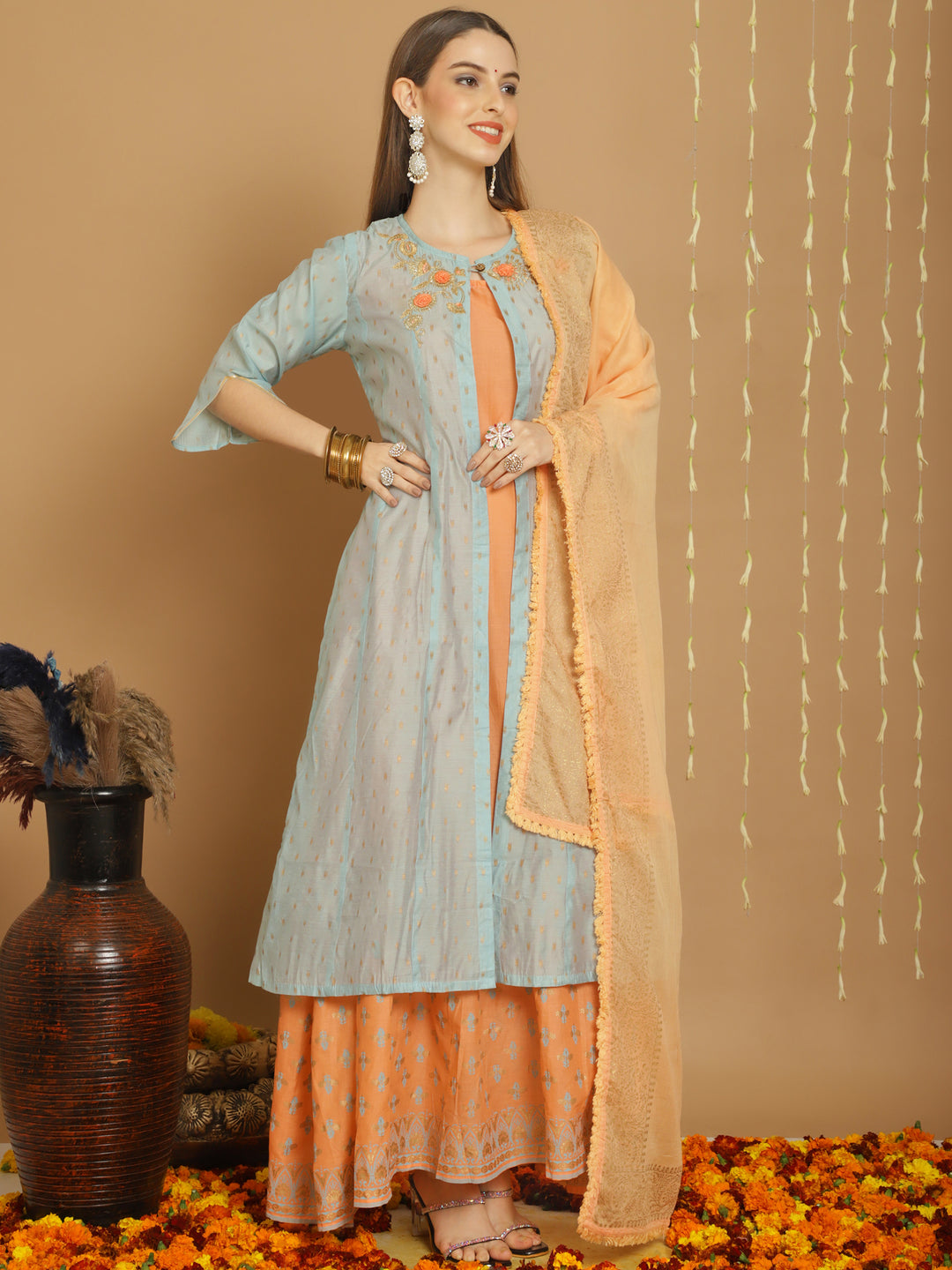 Designer Art Silk Sharara for Women | Elegant Traditional Wear for Weddings & Special Occasions