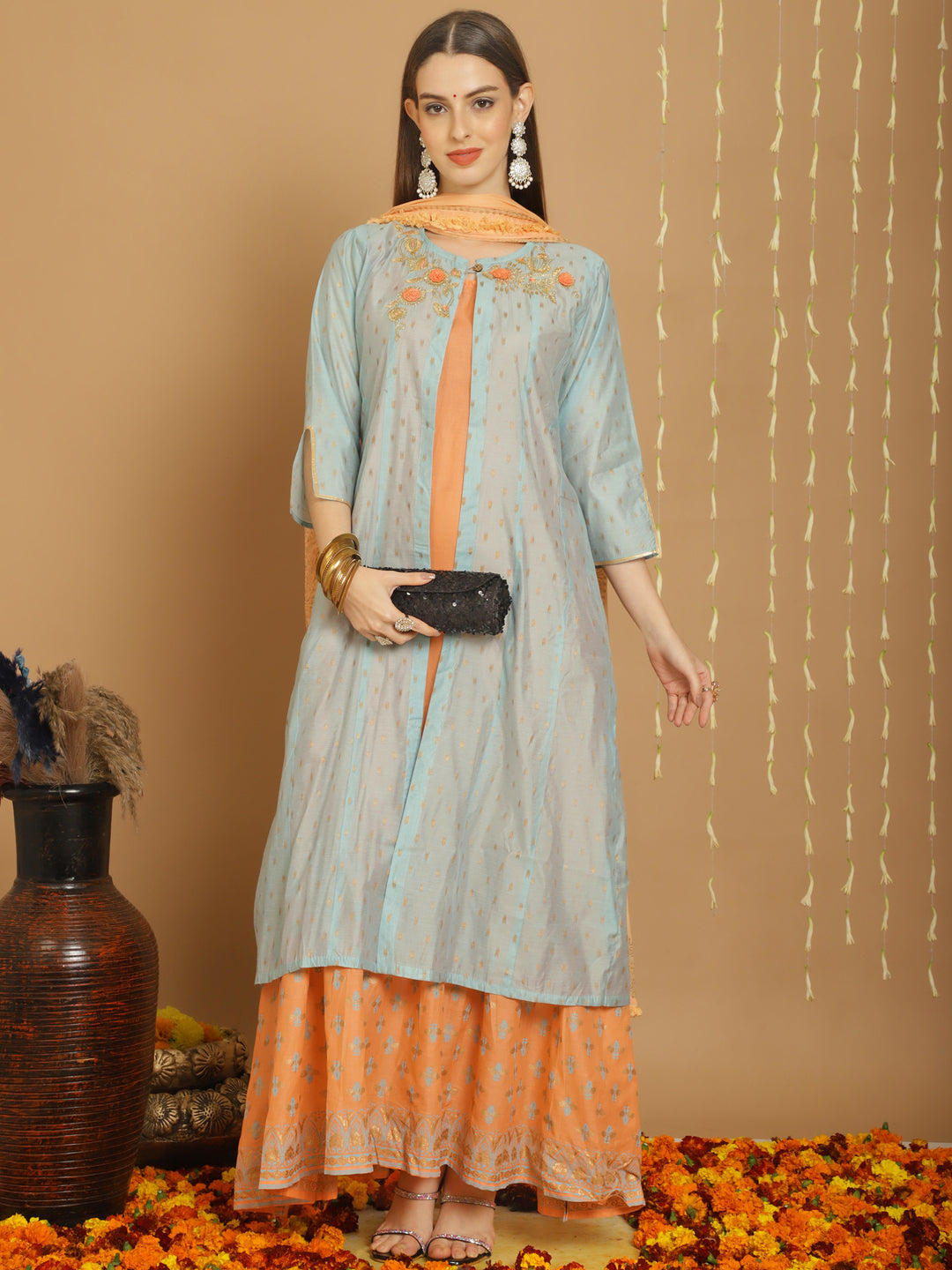 Designer Art Silk Sharara for Women | Elegant Traditional Wear for Weddings & Special Occasions