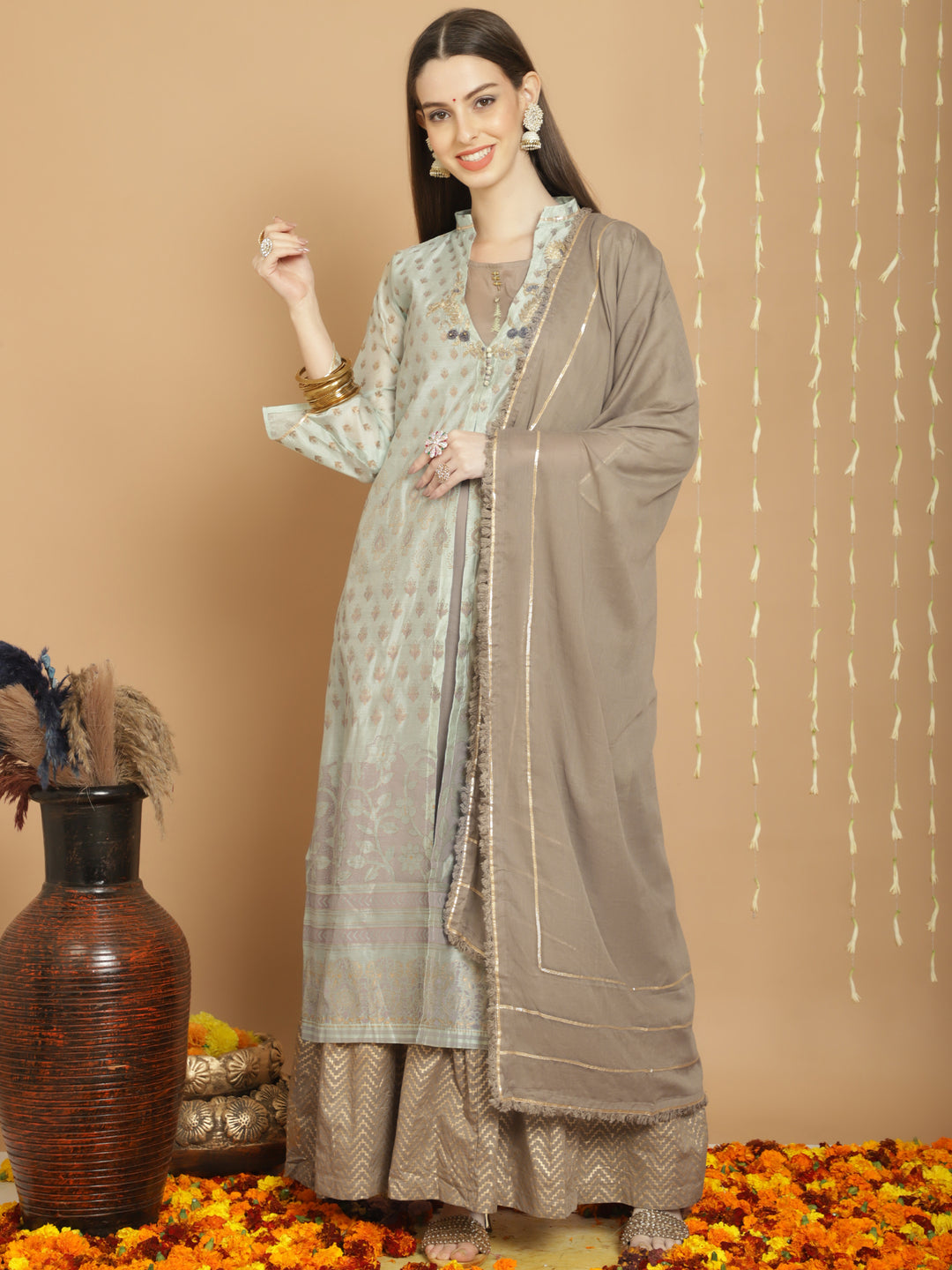 Designer Long Length Salwar Kameez for Women | Elegant Art Silk Traditional Wear for Weddings & Special Occasions