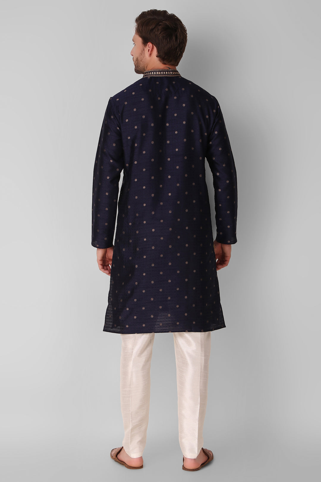 Designer Embroidered Jacquard Silk Kurta Pajama Set | Art Silk Pajama for Men