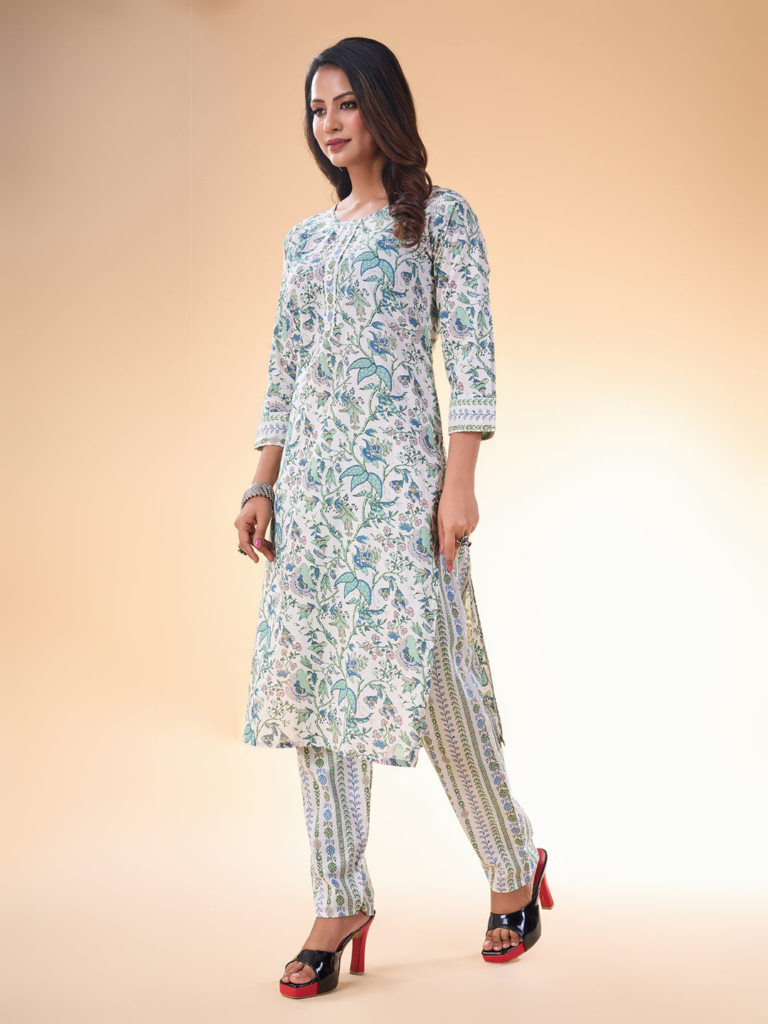 White Cotton Kurti for Women | Designer Printed Cotton Kurta Party Wear Kurta