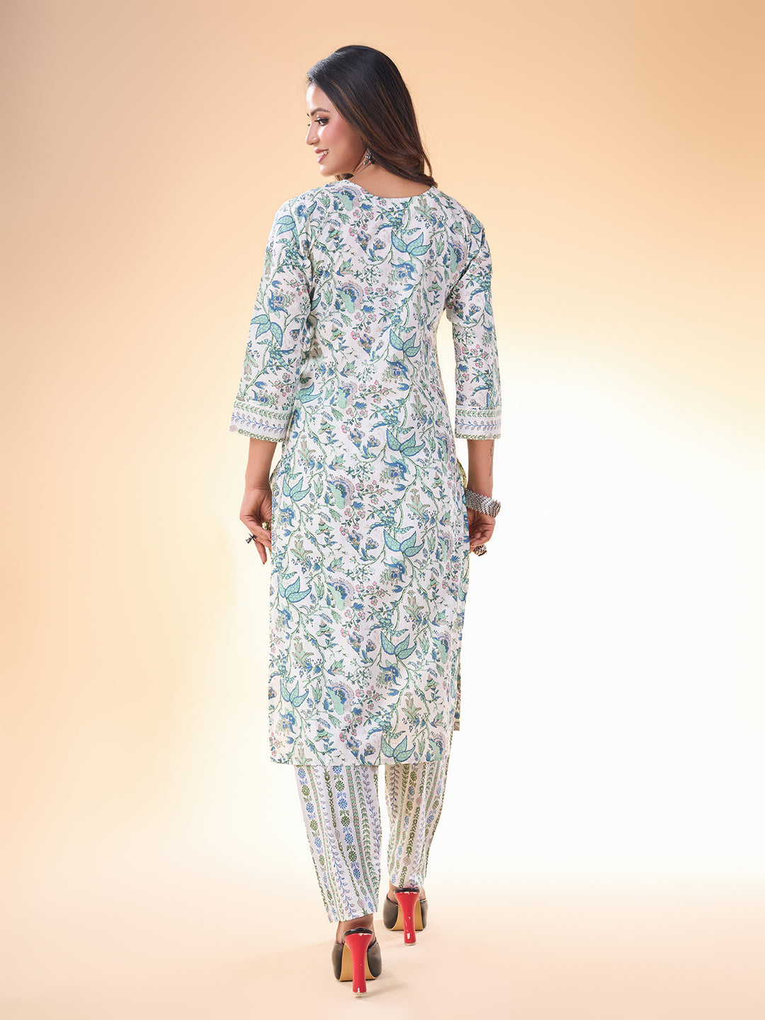 White Cotton Kurti for Women | Designer Printed Cotton Kurta Party Wear Kurta