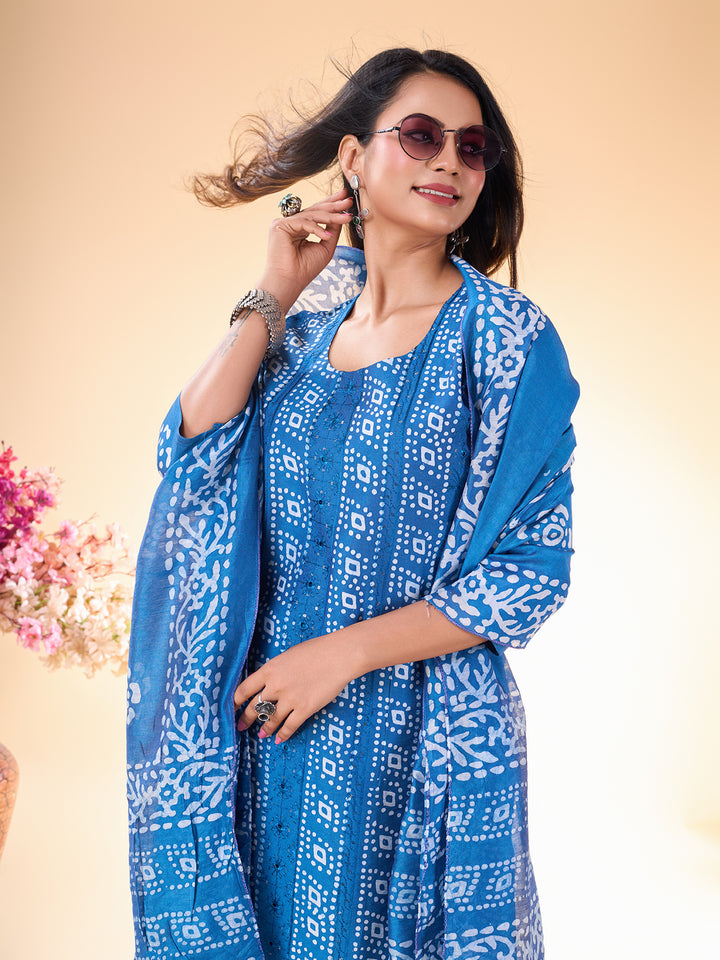 Blue Kurti for Women | Elegant Party Wear Kurta for Wedding