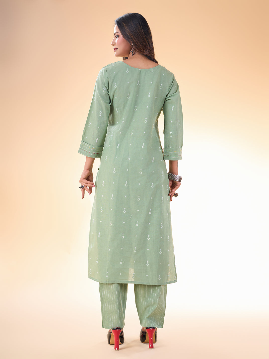 Green Kurti for Women | Designer Printed Cotton Kurta Wedding Kurta