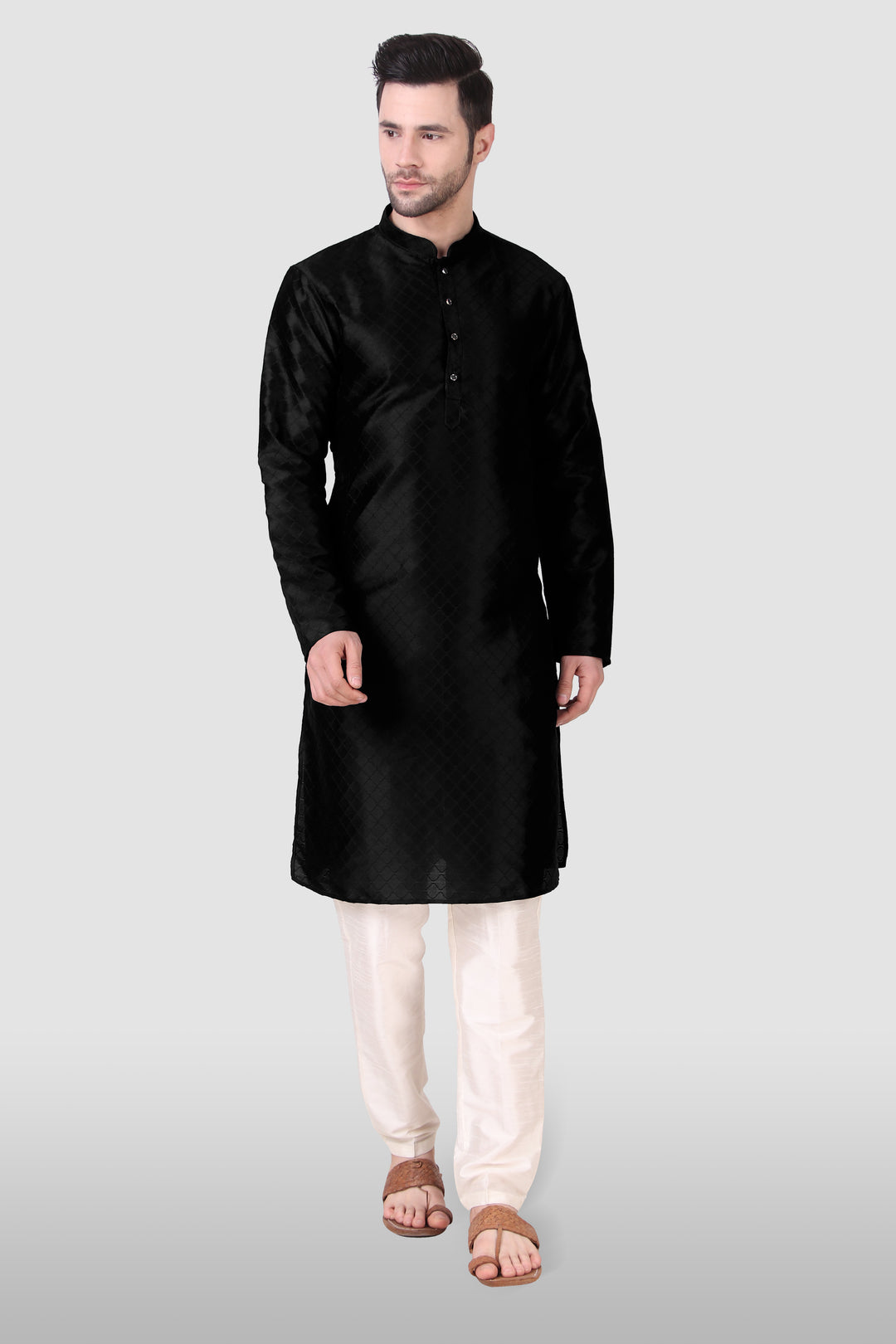 Traditional Men's Kurta Set | Art Silk Wevon Designer Outfit